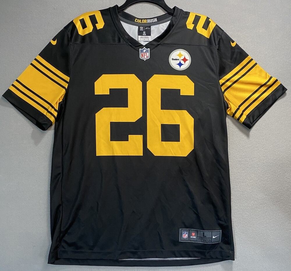 Nike LEVEON BELL Pittsburgh Steelers Color Rush NFL Football Jersey Size L #26